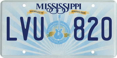 MS license plate LVU820