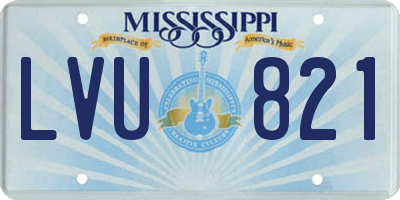 MS license plate LVU821