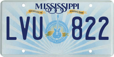MS license plate LVU822