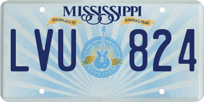 MS license plate LVU824