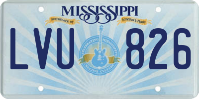 MS license plate LVU826