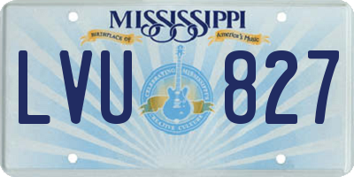 MS license plate LVU827