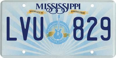 MS license plate LVU829