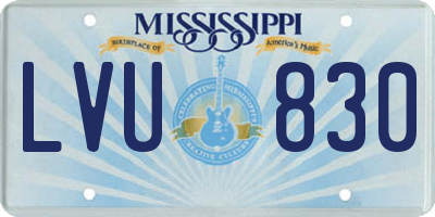 MS license plate LVU830