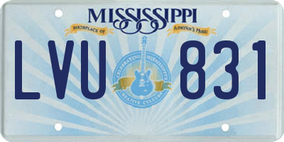 MS license plate LVU831