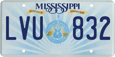MS license plate LVU832