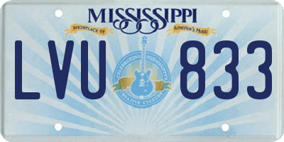 MS license plate LVU833