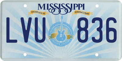 MS license plate LVU836