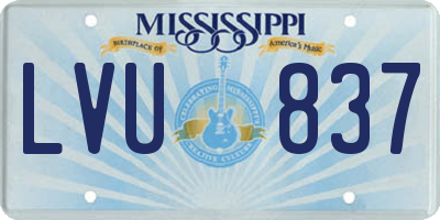 MS license plate LVU837