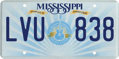 MS license plate LVU838