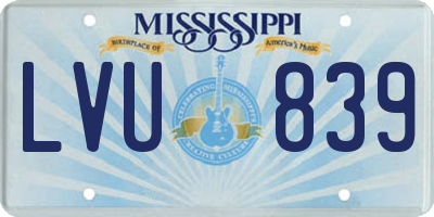 MS license plate LVU839