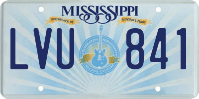MS license plate LVU841