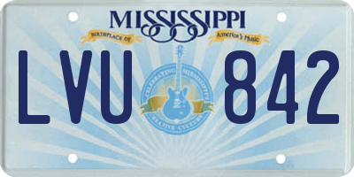 MS license plate LVU842