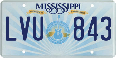MS license plate LVU843