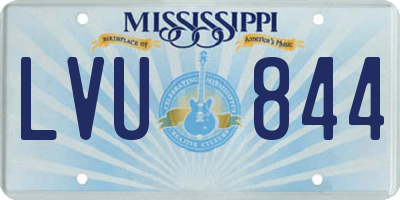 MS license plate LVU844