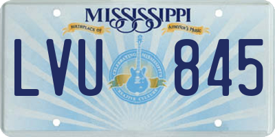 MS license plate LVU845