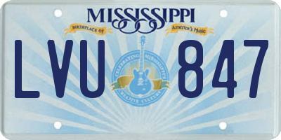 MS license plate LVU847