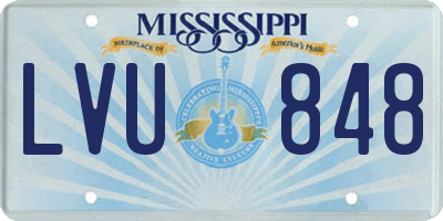 MS license plate LVU848
