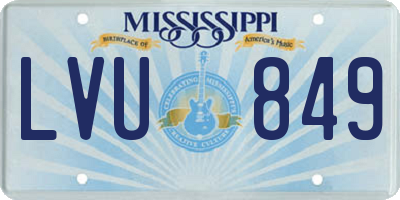 MS license plate LVU849