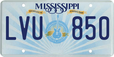 MS license plate LVU850