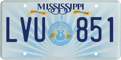 MS license plate LVU851