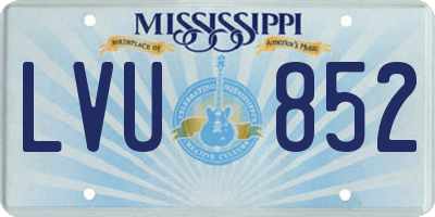 MS license plate LVU852