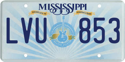 MS license plate LVU853