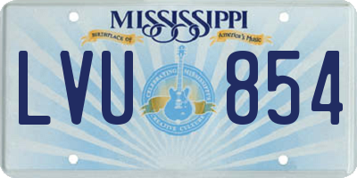 MS license plate LVU854