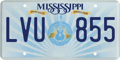 MS license plate LVU855