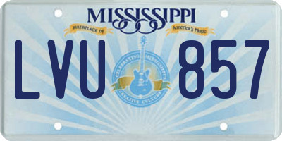 MS license plate LVU857