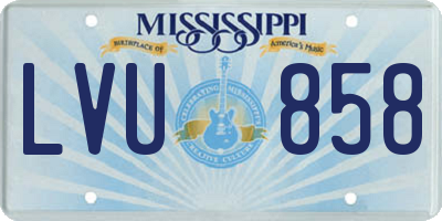 MS license plate LVU858