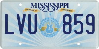 MS license plate LVU859