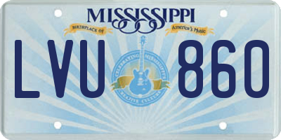 MS license plate LVU860