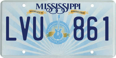 MS license plate LVU861