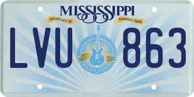 MS license plate LVU863