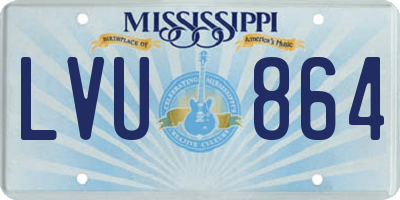 MS license plate LVU864
