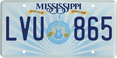 MS license plate LVU865
