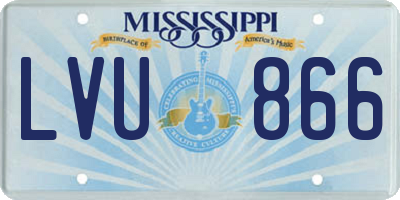 MS license plate LVU866