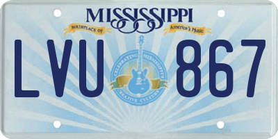 MS license plate LVU867