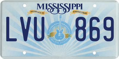 MS license plate LVU869