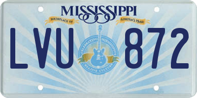MS license plate LVU872