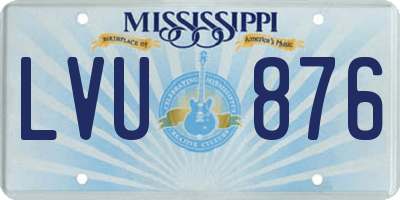 MS license plate LVU876