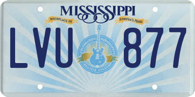 MS license plate LVU877