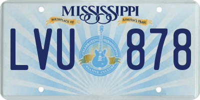 MS license plate LVU878