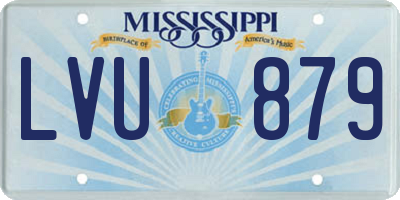 MS license plate LVU879