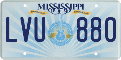 MS license plate LVU880