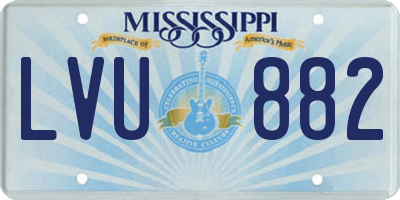 MS license plate LVU882