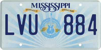 MS license plate LVU884