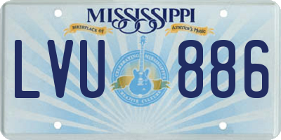 MS license plate LVU886