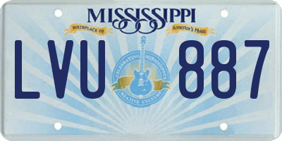 MS license plate LVU887